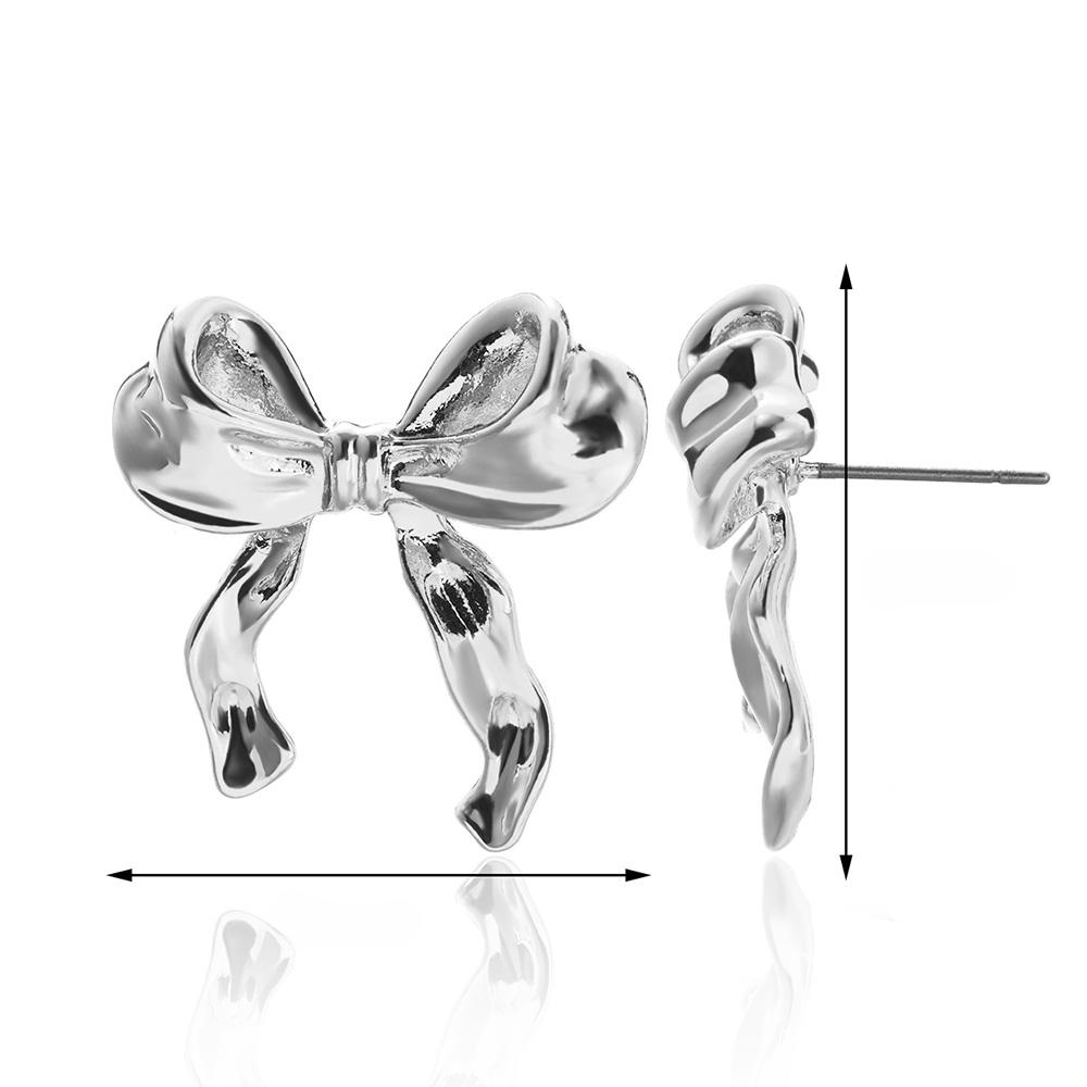 

Серьги золотого цвета, женские серьги-гвоздики с бантом, модные милые ювелирные изделия, аксессуары для пирсинга ушей, рождественский подарок, новые серебряные ювелирные изделия для свадебной вечеринки, подарки One Size