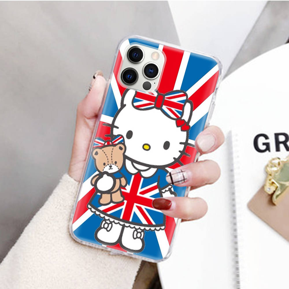 JZ21 Lovely Cartoon Hello Kitty dėklas, skirtas Samsung A04 A14 A23 M33 M53 Realme 10 9 C35 C55 VIVO Y02 X80 Infinix Hot 30 Note 11 Tecno Spark 8P Pro