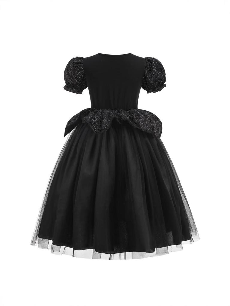 Maleficent Hexe Halloween Cosplay Kleid für Mädchen - Dunkler Stil Schwarzes Prinzessinnen Outfit