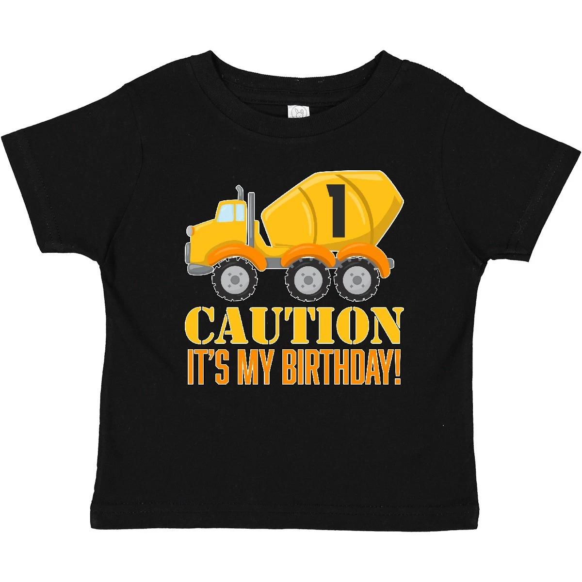 Inktastic 1st Birthday Construction Truck Cet Mixer Baby T-Shirt Birthdays 1 140