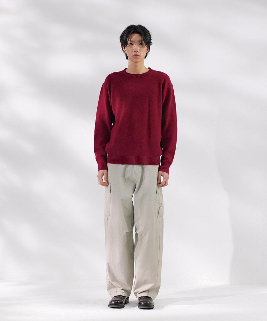 NONBLANK Daily Wool Cashmere Crewneck Knit_Wine