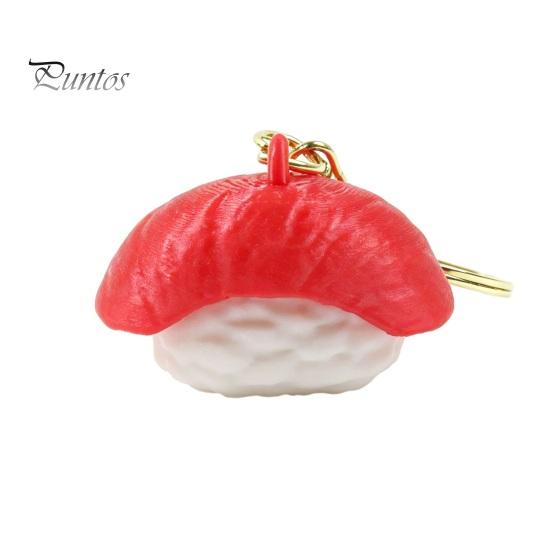 Stress Relief Toy 1/6Pcs 3D Printed Sushi Clicker Keychain, Push Button Fidget Toy, Finger Keyring Pendant Backpack Handbag Charm Gadget