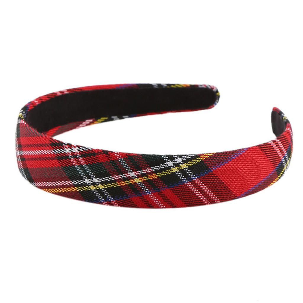 Classical Checkered Headband Breathable Fabric Wide Hairband Travel Friendly Hair Decoration for Adult Teens Daily Wear