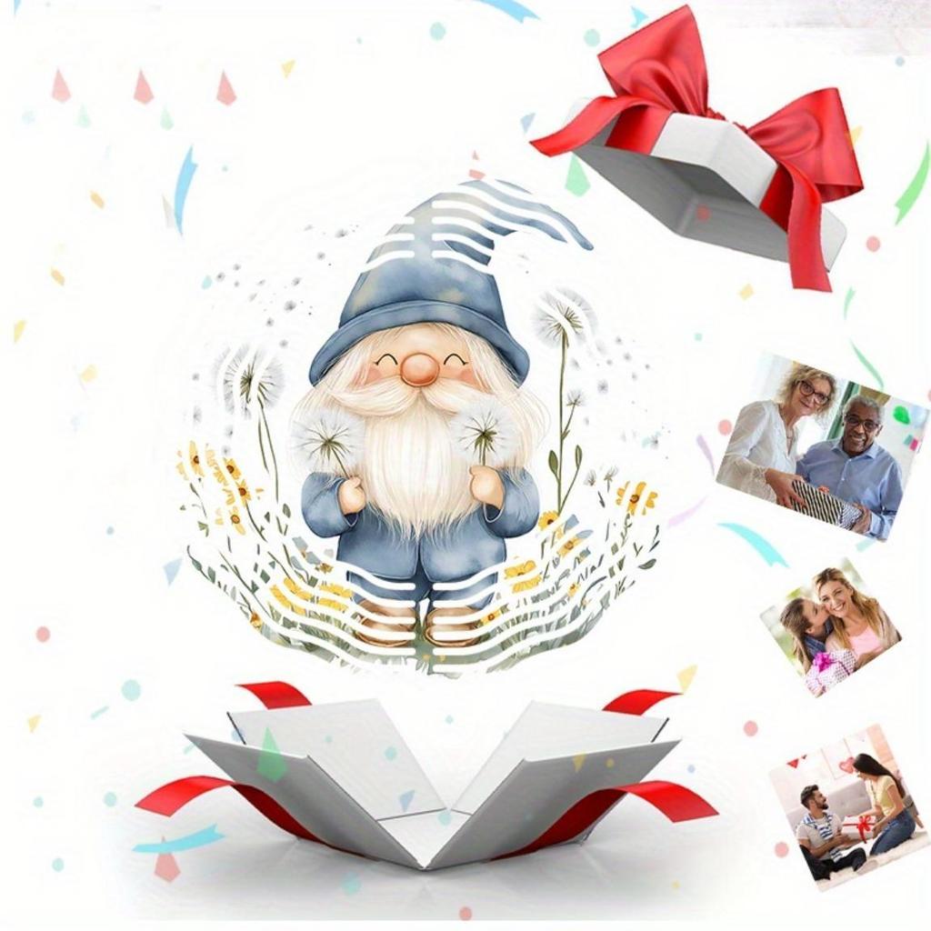 Metall-Windspiel mit drehendem Blumen-Gnom-Design für Außengarten-Hofdeko Keine Batterie erforderlich Weihnachts-Erntedank-Geschenk