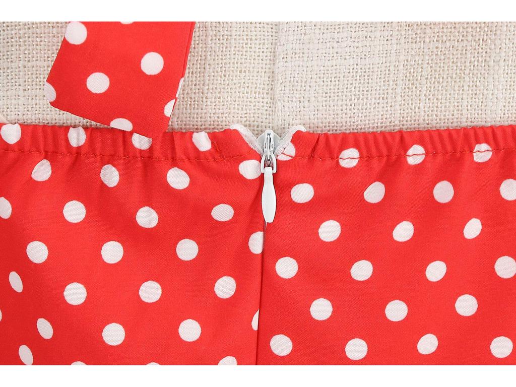 2023 Hot-Selling Barbie Pink Polka Dot Halterneck Ruched Swing Dress