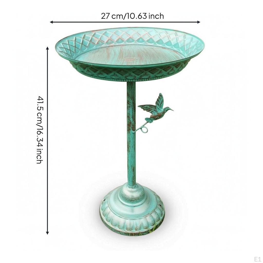 Pedestal Bird Bath Metal Avian with Stand Outdoor for Gardeners