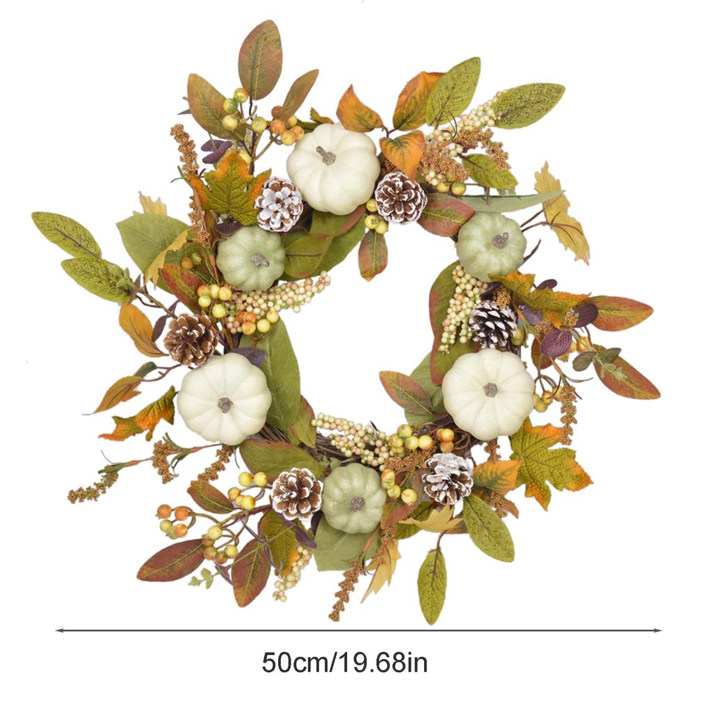 Artificial Pumpkin Wreath Autumn Pumpkin Wreath with Pumpkin Berry Mixed Leaves Window Wall Door Decoration