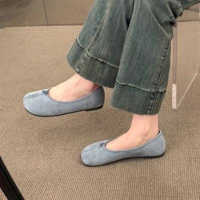 Moda Moda Jednokolorowe Buty Damskie z Rozdzielonym Palcem Jesień Nowość Okrągły Nosek Zamszowe Wsuwane Miękka Podeszwa Odporne na Ścieranie Płaskie Buty