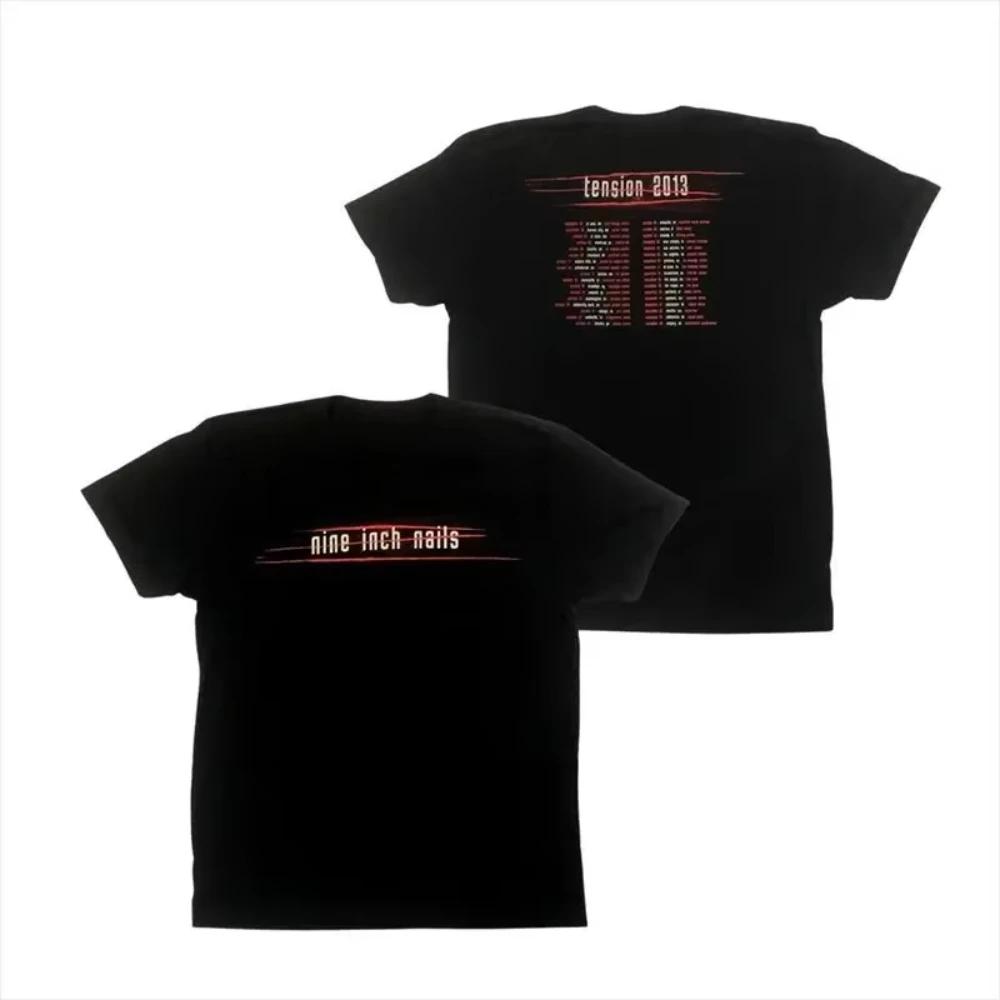 American Rock Music NINE INCH NAILS Nine Inch Nails Band Team Loose Print Mens and Womens Shortsleeved Tshirt Summer T Shirt