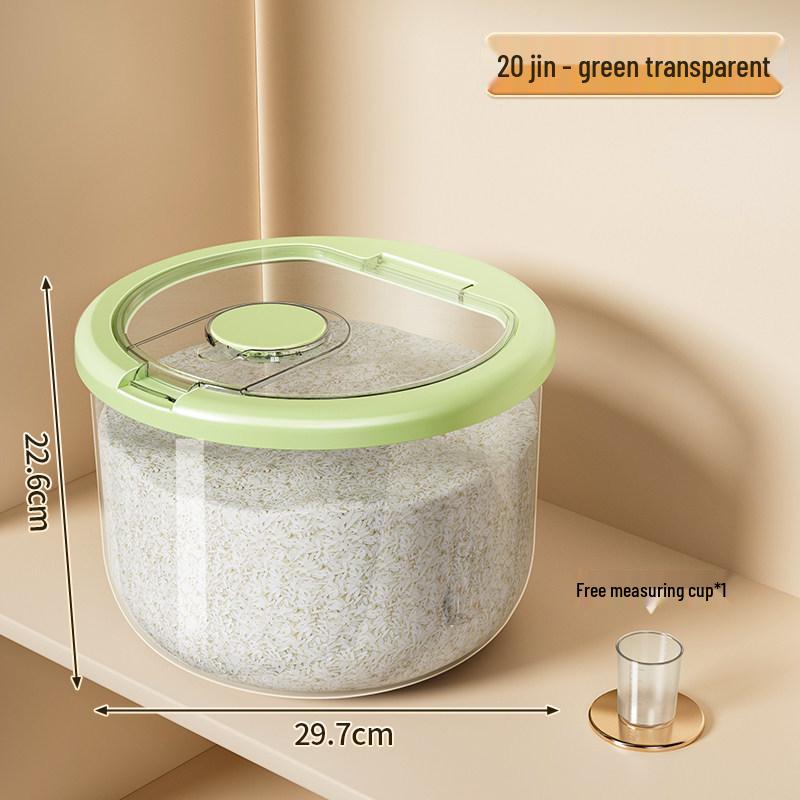Rotatable Household Rice and Grain Storage Box: Insect & Moisture-Proof, Sealed, Compartmented Bucket