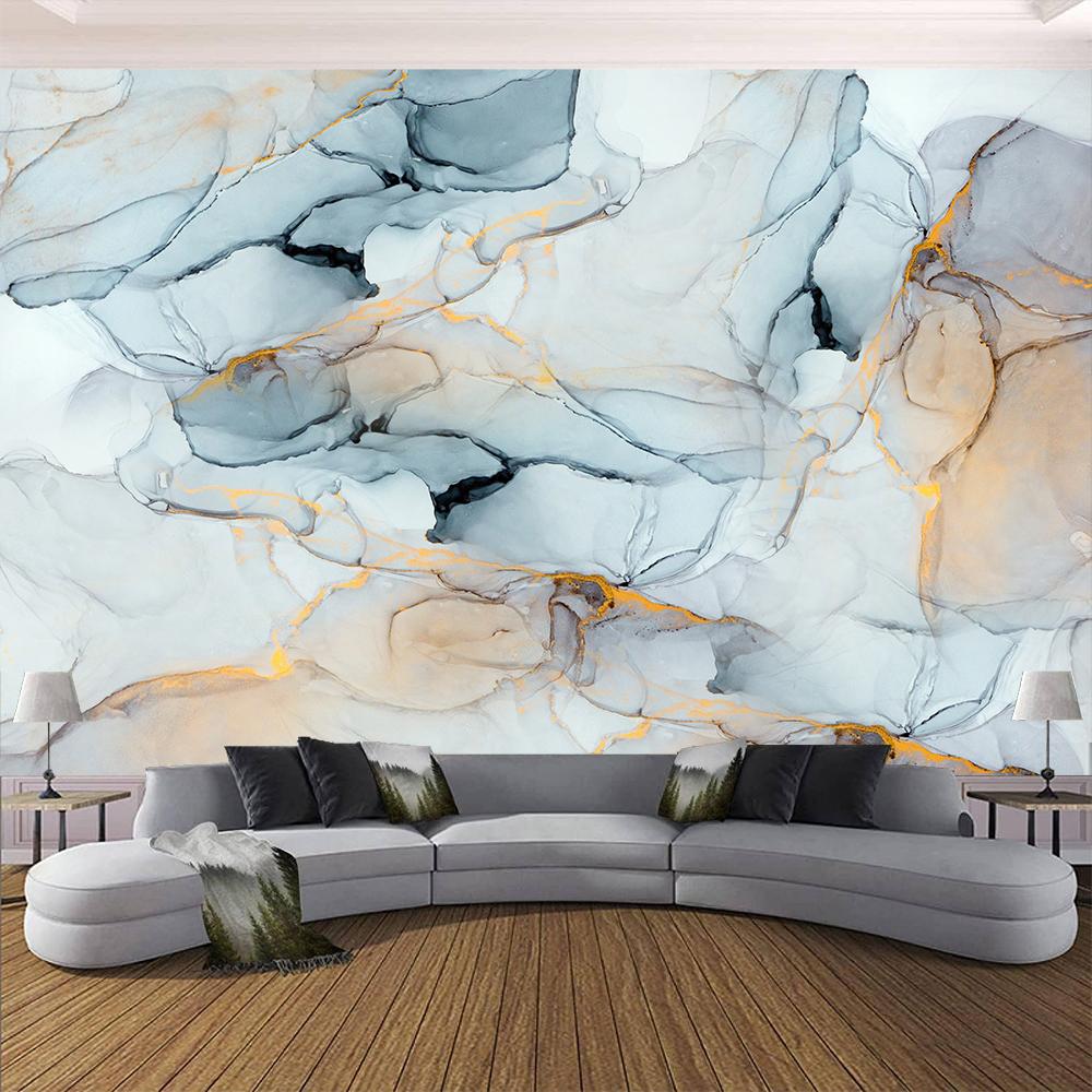 Blue Marble Wallpaper Modern Stylish Marble Murals Bedroom Home Decor