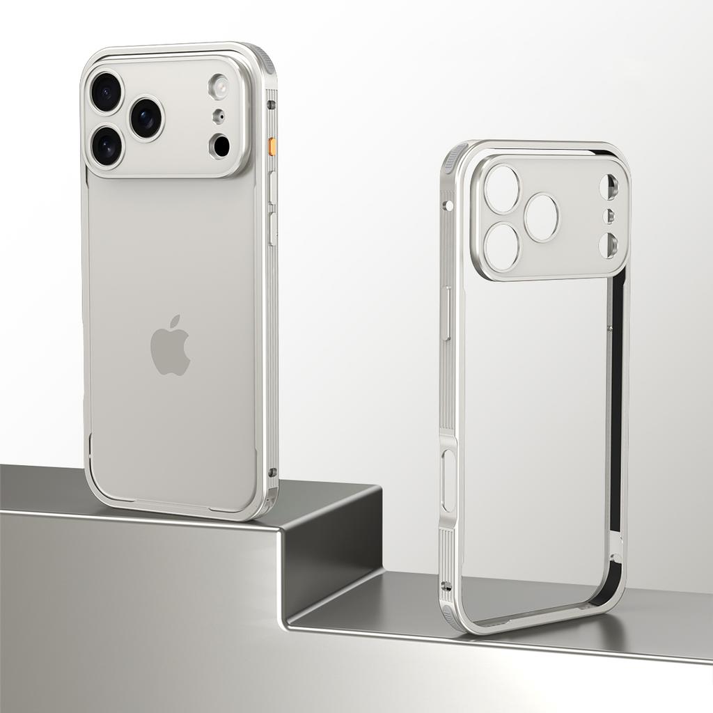 Aviation Aluminum Alloy Frame Bumper Phone Case For iPhone 17 16 15 14 13 Pro Max Plus Metal Lens Protection Shockproof Cover