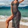 Women’s Sheer Mesh Bikini Cover-Up Dress, Beach Vacation Swimwear, Sexy See-Through Summer Beach Skirt