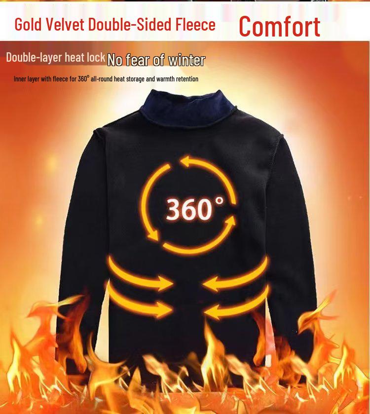 Men's Trendy Gold Velvet Hoodie: Stylish Autumn/Winter Base Layer Wearable Inside or Out