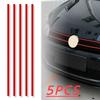 5Pcs Reflective Strips Car Decals Auto Front Hood Grille Mouldings Red Water-Repellent Car Decor Accessories Exterior Parts Sticker