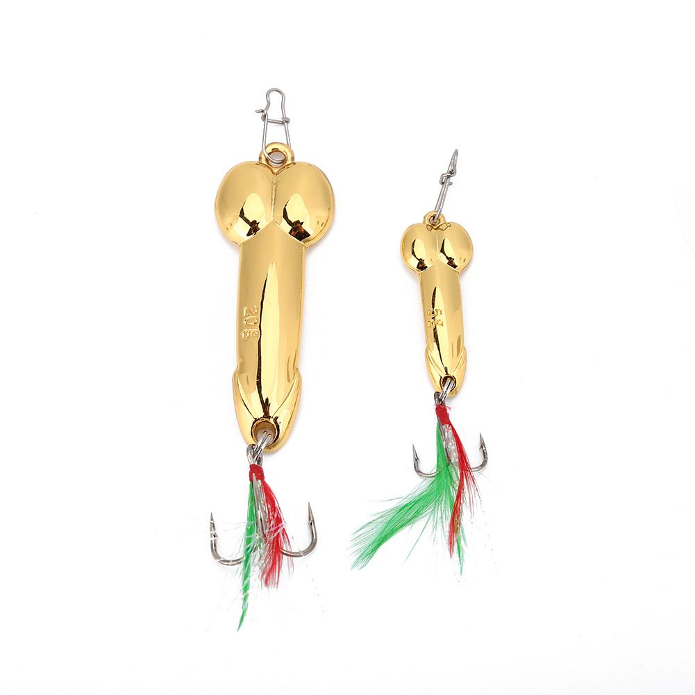 Conjunto de Iscas de Pesca Vibratórias de Metal 2 peças Kit de Iscas Artificiais Rígidas com Anzol (5gOuro+20gOuro)