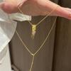 Zircon Wheat Ear Tassel Necklace - Elegant High-End Clavicle Chain with Cool Style