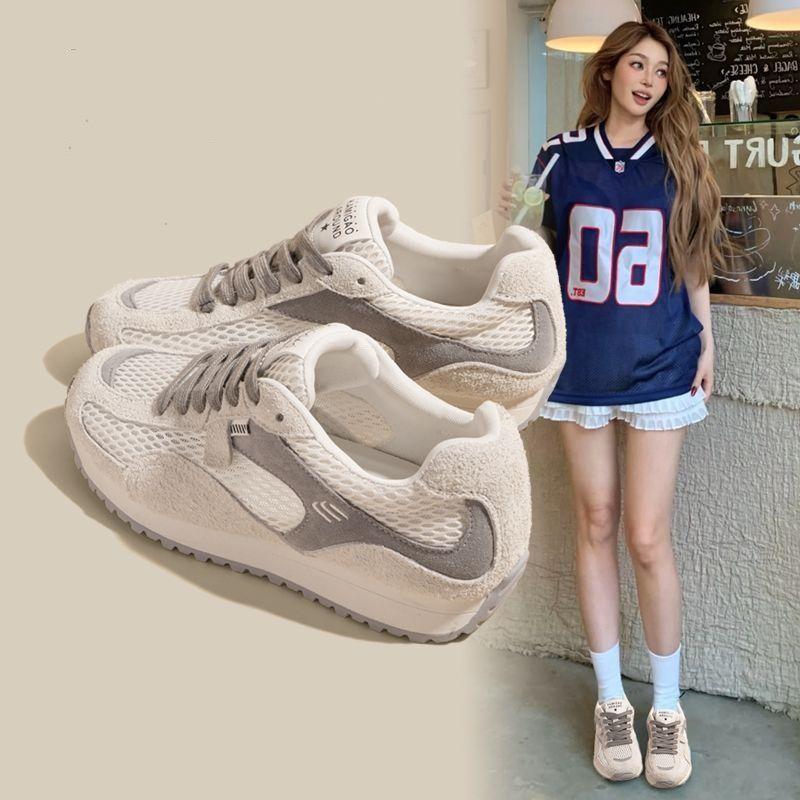 Retro fishing net shoes women's 2025 new summer mesh breathable sports and leisure shoes soft-soled Forrest Gump training shoes