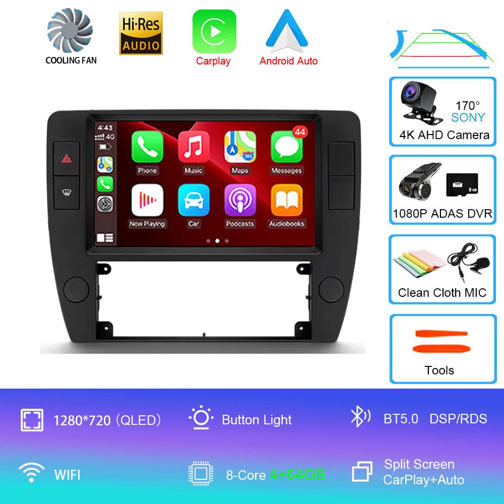 For Volkswagen Passat B5 2000 2001 2002 - 2005 Car Radio Android 14 Carplay Navigation GPS Multimedia Player WiFi+4G Stereo BT
