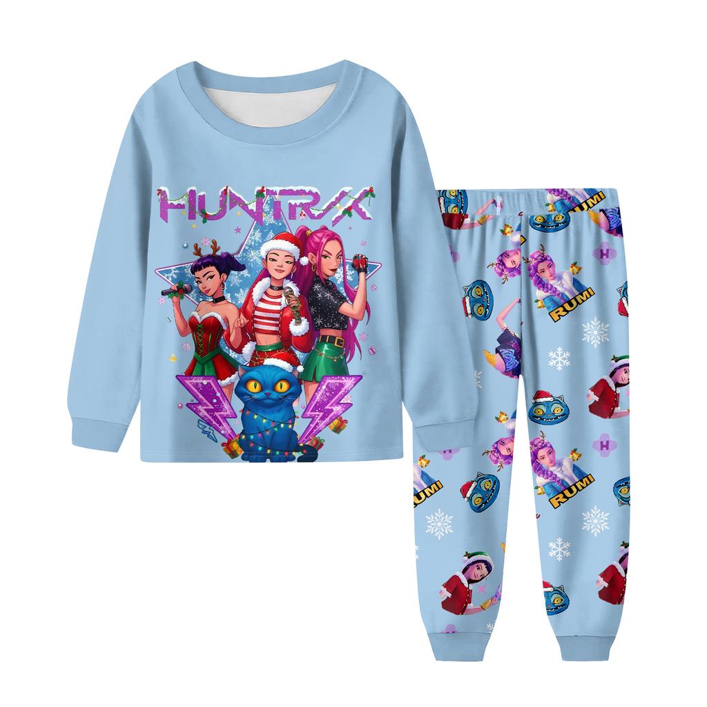 Children's Fashion Suit Skirt Round Neck Long Sleeve Top Pants