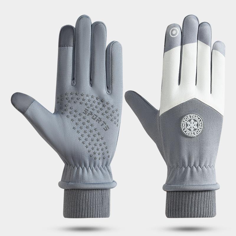Season gloves male and female teenagers non-slip outdoor anti-splashing water velvet warm anti-cold skiing