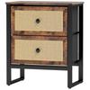 Industrial-Natural Bedside Table - Brown