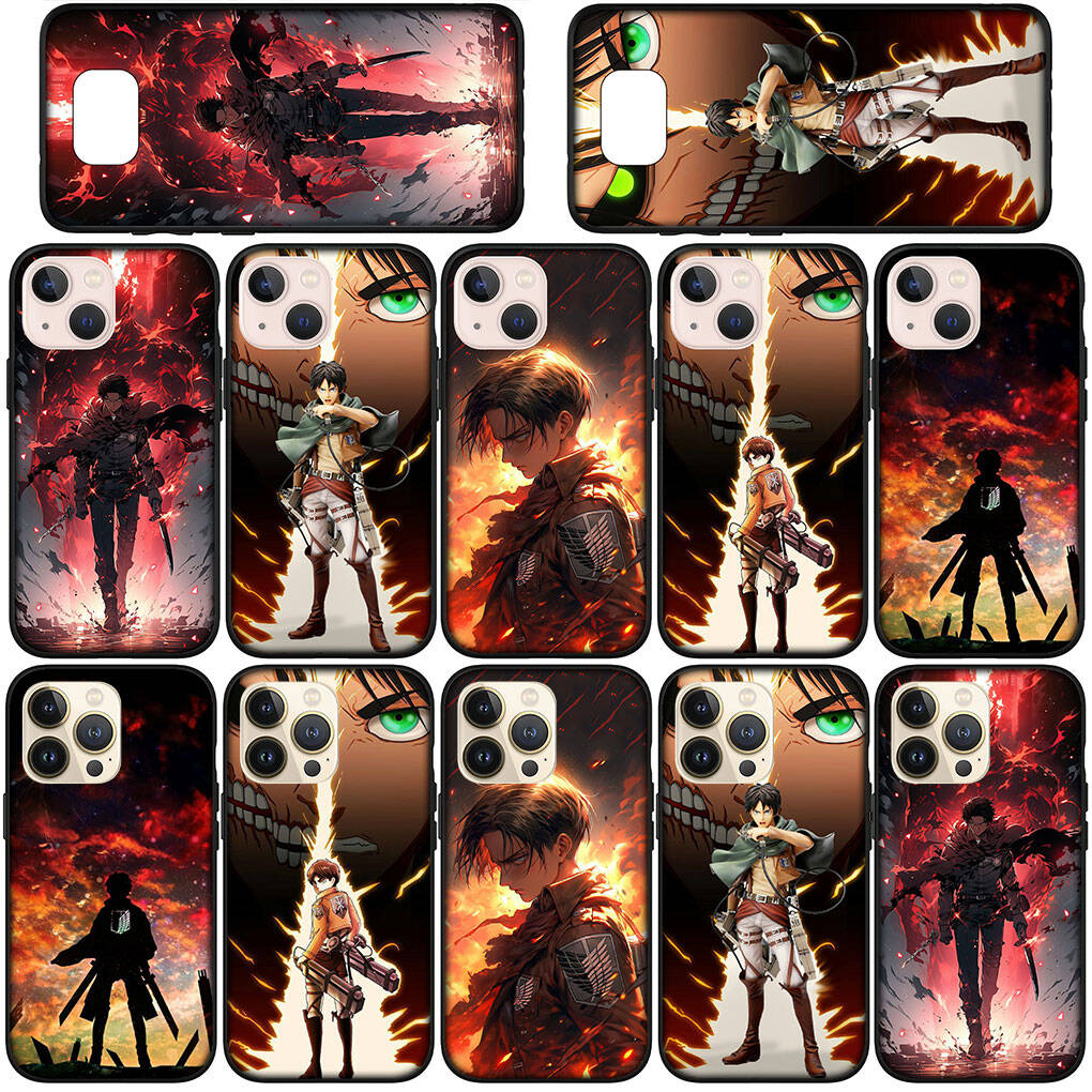 Phone Case for Samsung Galaxy S25 S23 S22 S24 Ultra FE A05 A06 A15 A16 A36 A37 A35 A54 A55 A56 A57 A25 A26 A53 Levi Attack On Titan Eren Jaeger Cover