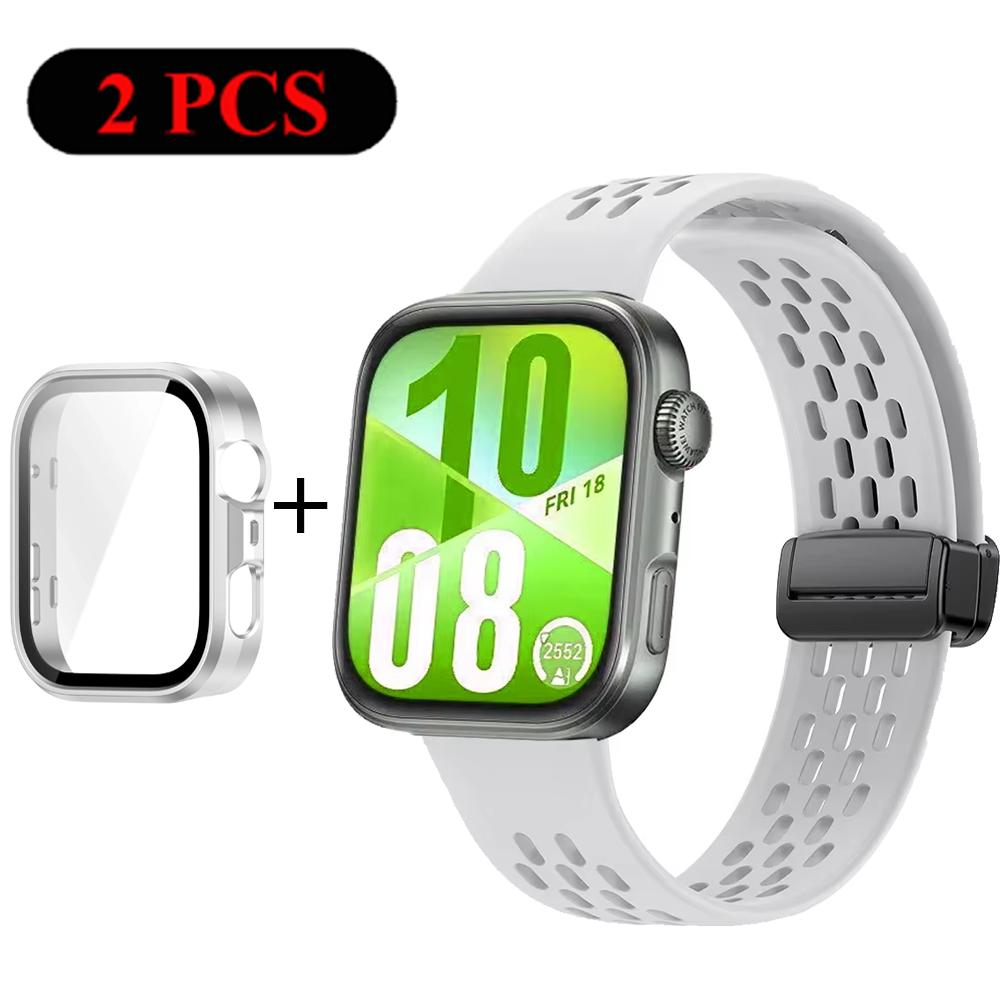 Armband+Hülle Silikonband für Huawei Watch Fit 4 Pro Fit 4 Bequemes Armband für Huawei Watch Fit 3 Atmungsaktives PC-Gehäuse