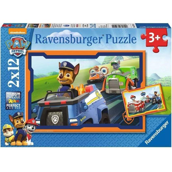 Ravensburger - Puzzles 2x12 Pièces - Pat'Patrouille En Action - Dessins Animés Et BD - Mixte - A Partir De 3 Ans