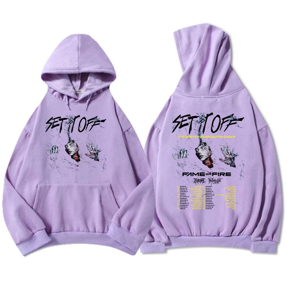 Set It Off: The Self Titled Tour Hoodies Fashion Rock Band Grunge Sweatshirt Unisex Streetwear Hip Hop  Men Sudaderas Print Tops