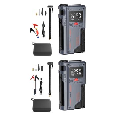 14.8V Tire Inflator Digital Display Car Emergency Power Jump Starter 1000A 8000mAh Battery Booster Air Pump with LED