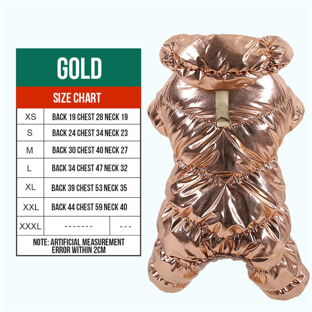 

Зимовий одяг для хлопчика та собаки з пряжкою, водонепроникний комбінезон для домашніх тварин, комбінезон для маленьких собак, чихуахуа, йорків, ромпери chien vetement XS-advise 1-1.5kg золотистий