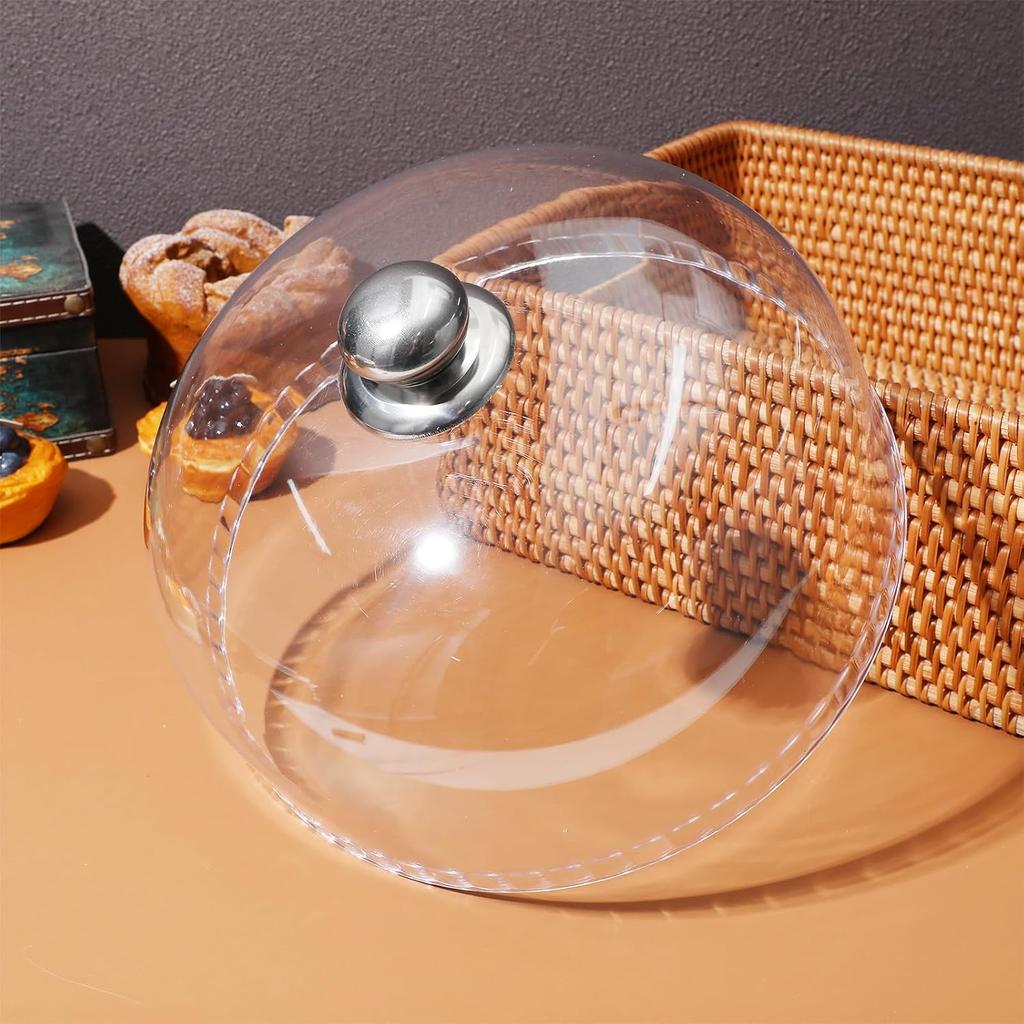Clear Cake Dome Cover: Cake Stand Cover Food Plate Lid Clear Cloche Bell Cover Cake Dome Round Display Cake Plate Serving Platter Punch Bowl Food