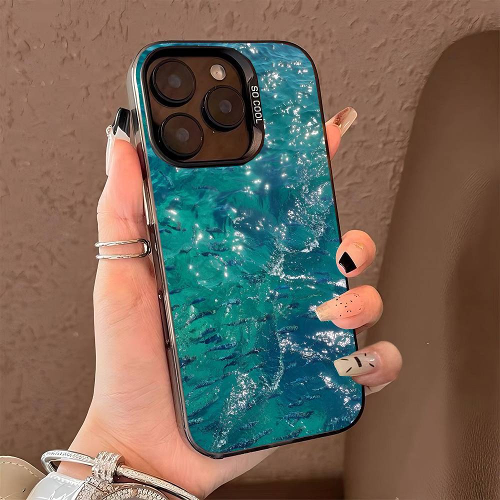 Waves phone case for iPhone 17 17Air 16 15 14 13 12 11 Pro Max Plus Colorful Silver