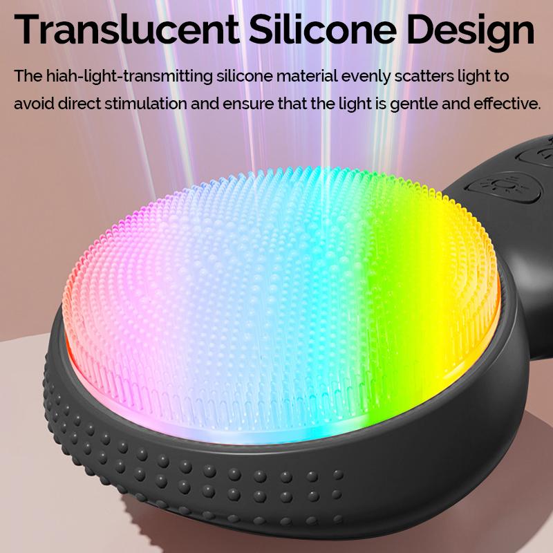 7 in 1 Facial Cleansing Brush Device Silicone Deep Cleansing Face Scrubber Exfoliator Cleaner Vibration Massager IPX7 Waterproof