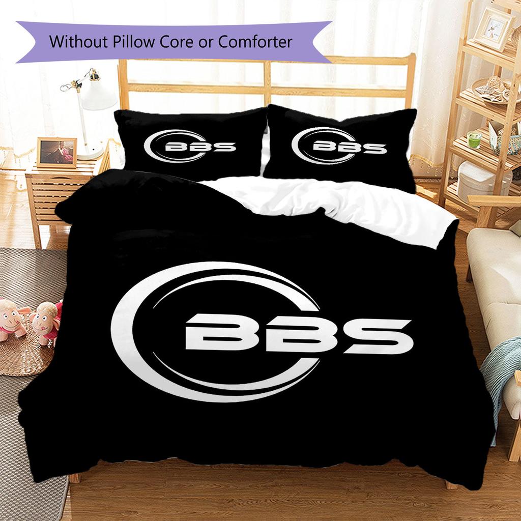 BBS Pattern Bedding,Quilt Set Quilt Cover Pillowcase Home Birthday Gift(1 * Duvet Cover + 2 * Pillowcase, Without Core)