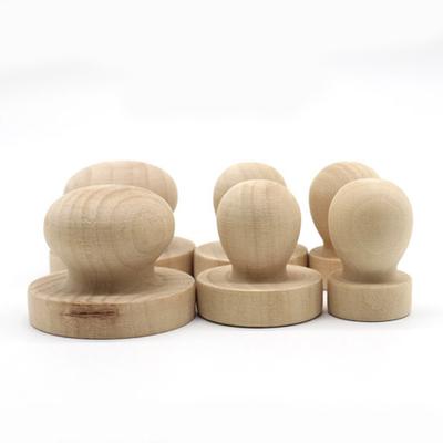 9 Pcs Wooden Handle Stamp Toddler Child Stamps Block Round Bamboo Letter for Fondant Scrapbooking DIY