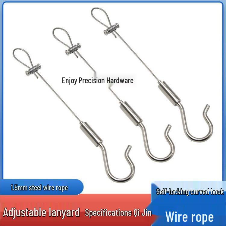 Adjustable Stainless Steel Wire Rope Sling Hook and Lock Device