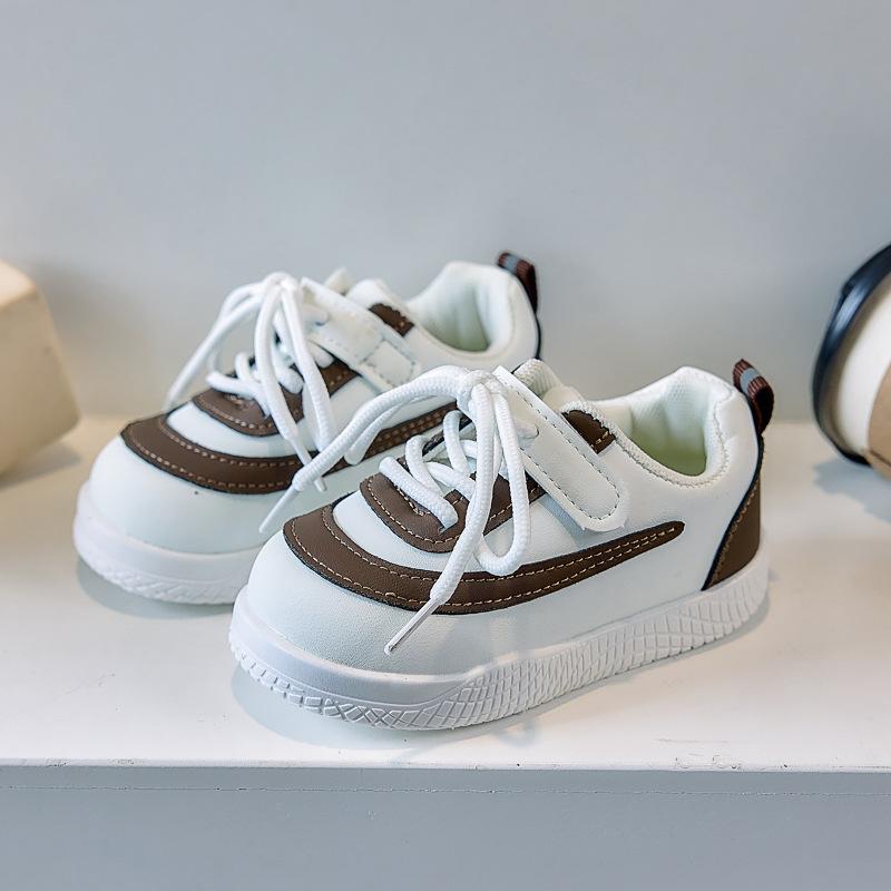 Children's board shoes 25 autumn new boys' sports shoes girls' casual shoes medium and small children's soft-soled breathable white shoes