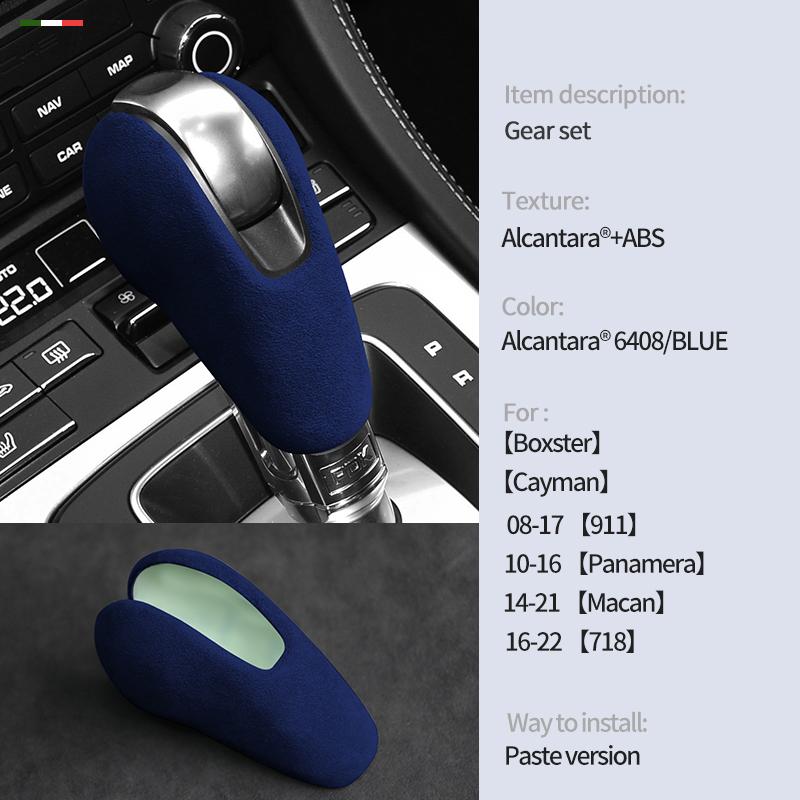

Alcantara Suede Car Gear Lever Shift Protection Cover For Porsche Boxster Cayman Panamera Macan 911 718 Shift Sleeve Accessories
