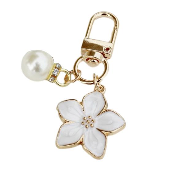 Keychain Pendant Ergonomic Flower Design Key Ring Decorative Versatile Key Holder Backpack Bag Accessory