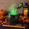 Mroczna Fantazja Kociołek Halloweenowy Kociołek Czarownicy, Duże Czarne Plastikowe Wiadro z Pływającą Butelką Mikstury, Straszliwy Garnek na Zupę Dekoracja do Domu Weranda,