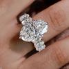 Huitan Sparkling Oval CZ Women Ring Simple Classic Style Wedding Charming Accessories for Lady Party Versatile Daily Jewelry