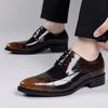 Mens Genuine Leather Oxford Shoes Crocodile Embossed Carved Detail Breathable Formal Footwear Wedding