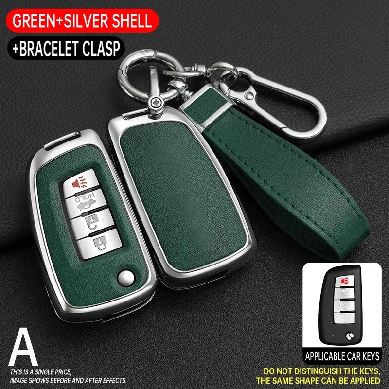 Zinc Alloy + Leather Car Key Case Cover Shell For Nissan Nv200 Sentra Versa X-Trail Qashqai J11 Juke Murano Micra Tiida Maxima