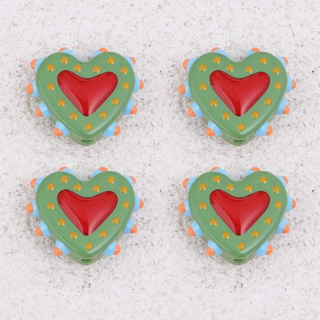 TX63 1Pcs Fun Design Sense Heart Handmade Bumpy Charm Beads Glass Spacer Texture Bead DIY Earring Bracelet Necklace Jewelry
