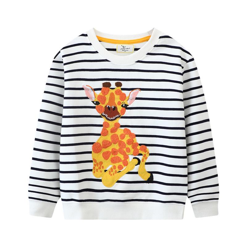 Jumping Meters 2-7T Dinosaurs Boys Sweatshirts Animals Print Long Sleeve Baby Hooded Sport Shirts Autumn Spring Clothes