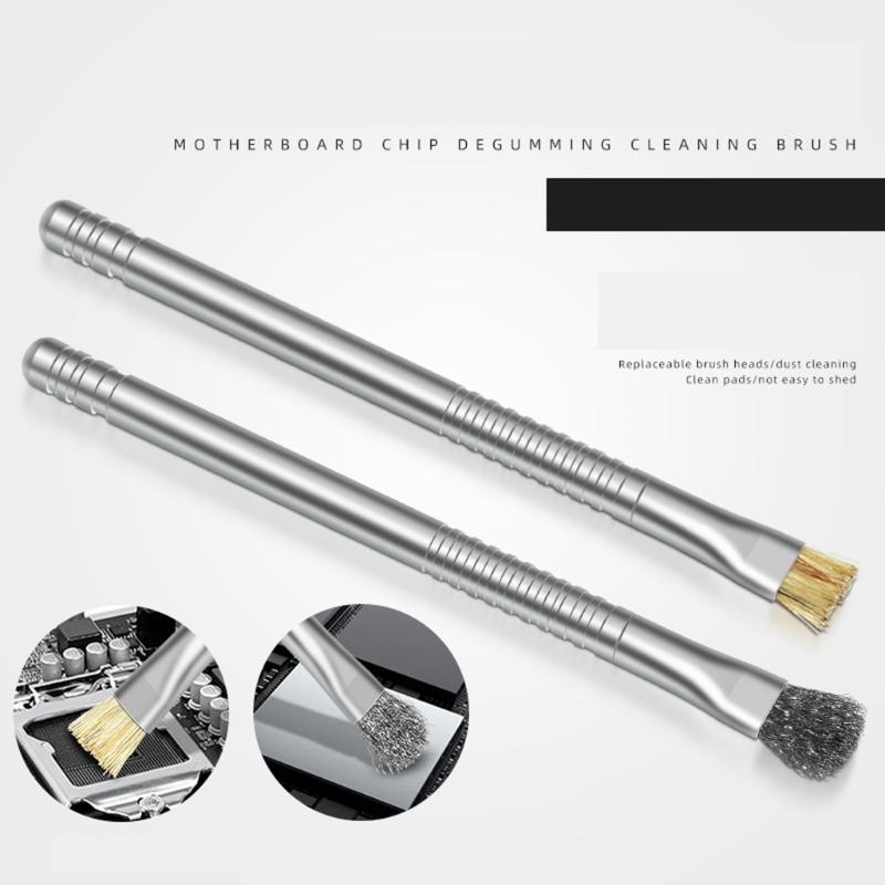 Double Purpose Mobile Phone Repair Brush 2-in-1 Solder Pad Cleaning Tool Upgrades for Effective Electronics Maintenance