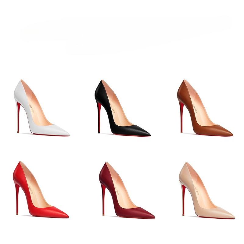 Fashion New pointed shallow mouth high heels with thin heels, matte fashion white commuting single shoes, soft sole size