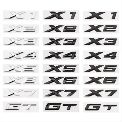 Pegatina de Letra Cromada Negra ABS 3D para Maletero Trasero de Coche para BMW X1 X2 X3 X4 X5 X6 X7 GT Logo Emblema Insignia Accesorios de Estilo para Automóvil uw2